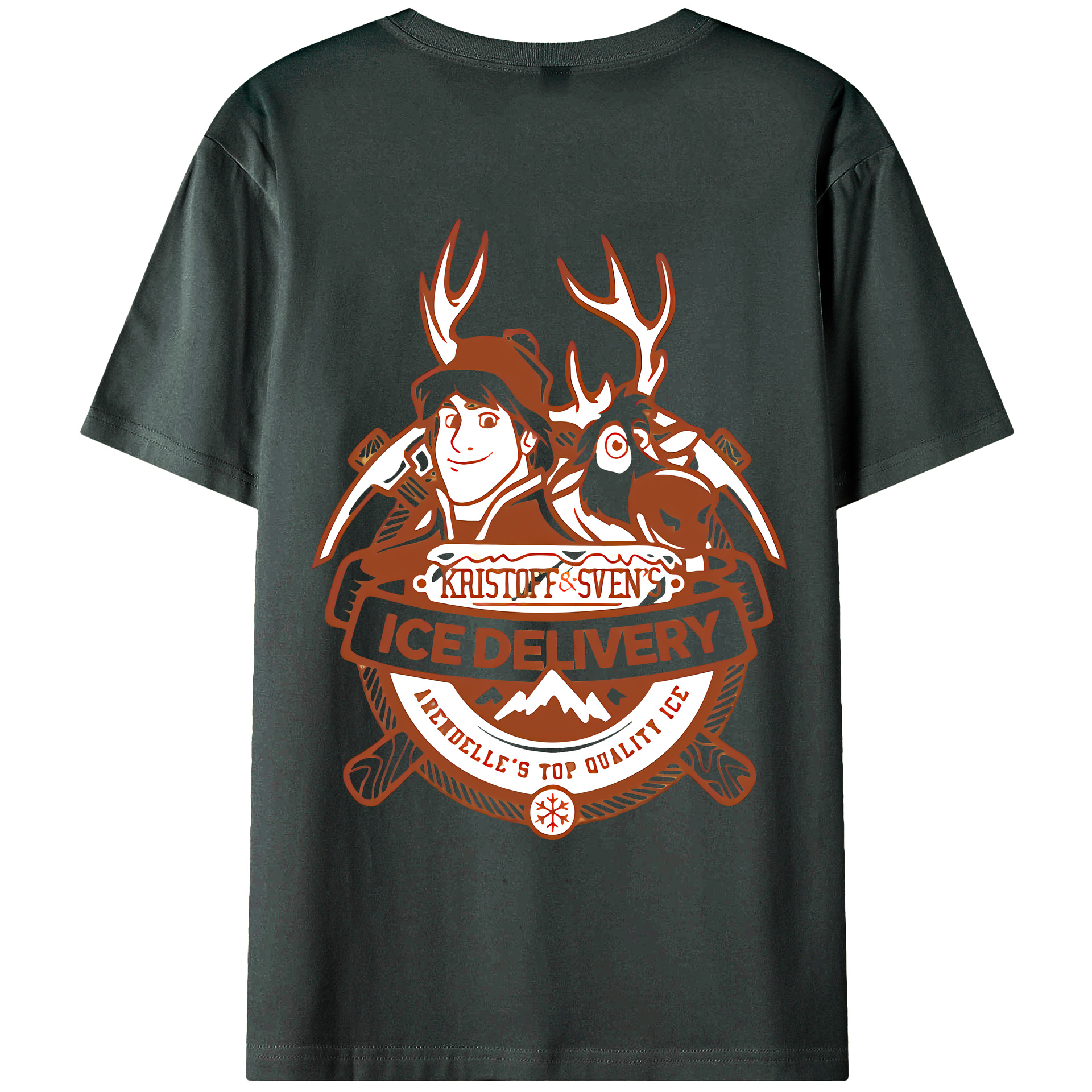 （画像用） アナと雪の女王 アンナ エルサ Frozen Anna Elsa 綿100％ メンズ半袖Tシャツ（バックプリント） 通気性